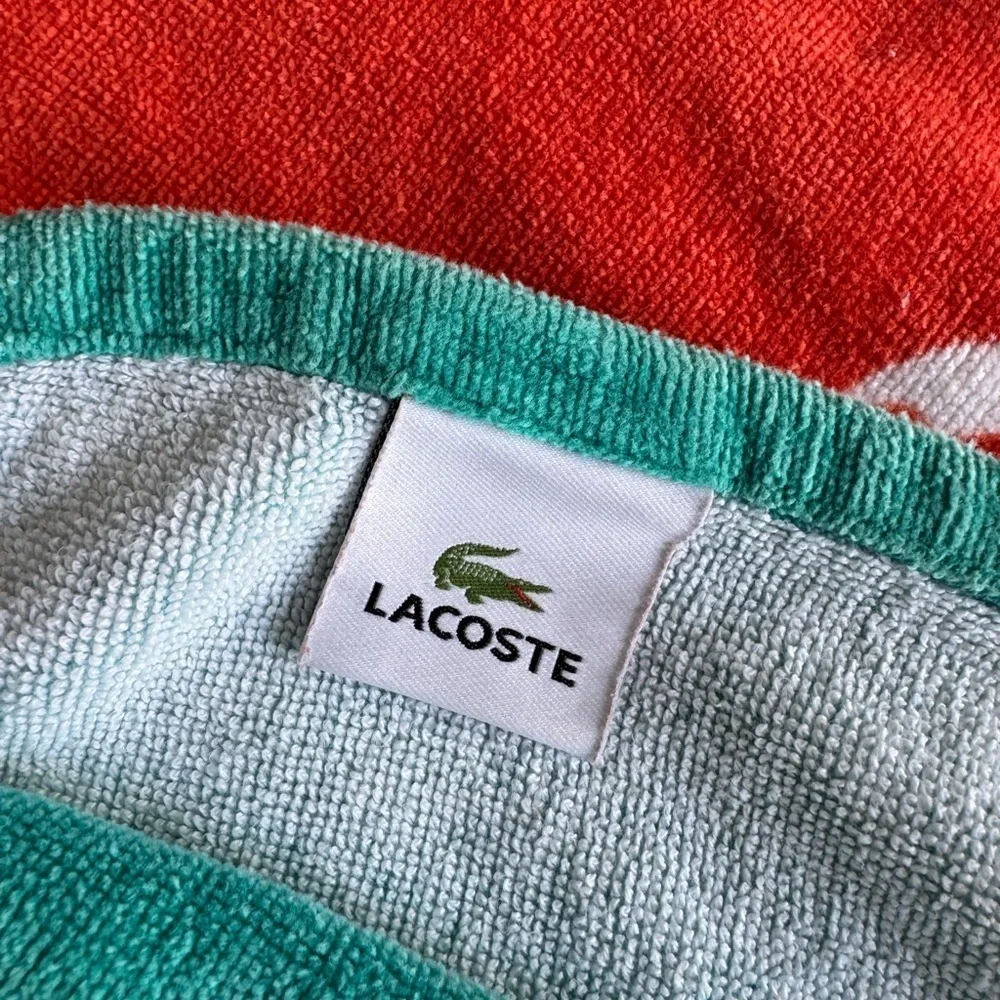 Lacoste Beach Towels Set of Two 100% Cotton Teal and Orange 67x36